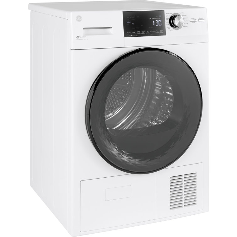 White 4.1 cu. ft. Stackable Electric Dryer with Stainless Steel Drum