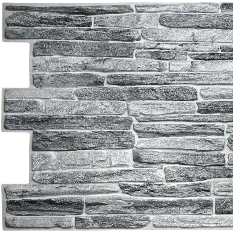 Dark Gray Embossed PVC 40-in x 20-in 3D Wall Panel
