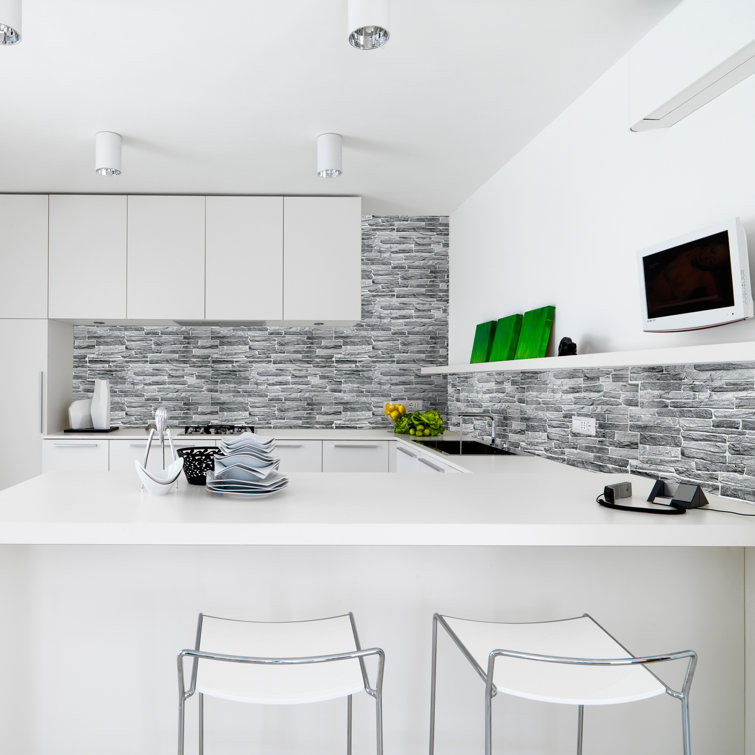 Dark Gray Embossed PVC 40-in x 20-in 3D Wall Panel