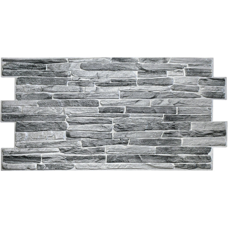 Dark Gray Embossed PVC 40-in x 20-in 3D Wall Panel