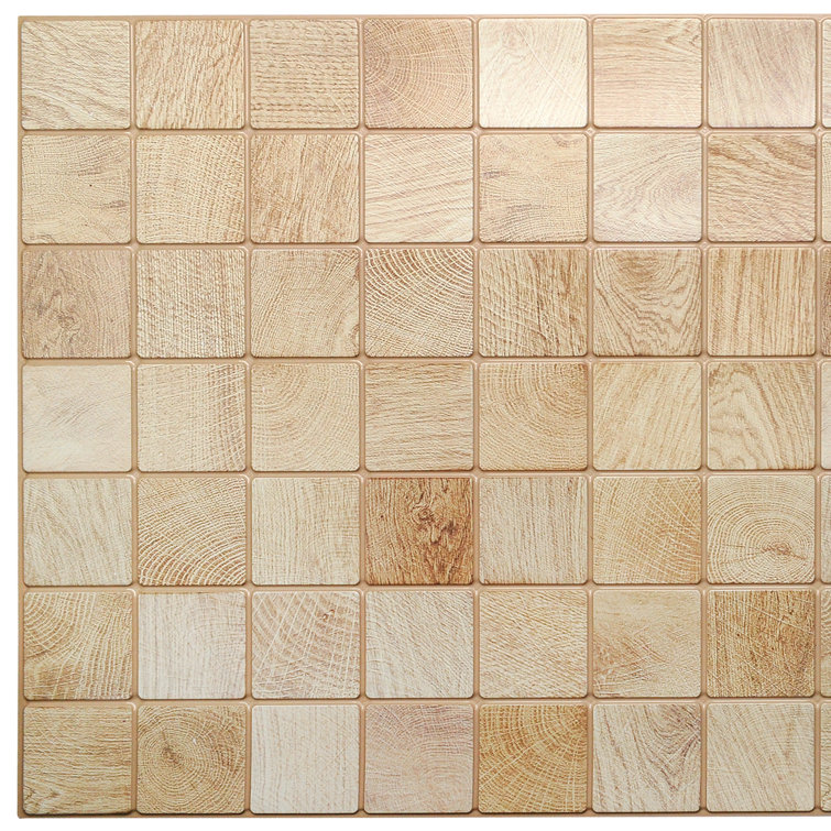 Falkirk 38" x 19" Off White Faux Timber PVC 3D Wall Panel