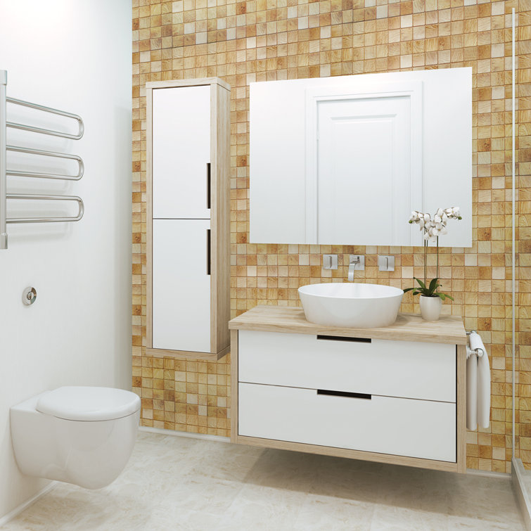 Falkirk 38" x 19" Off White Faux Timber PVC 3D Wall Panel