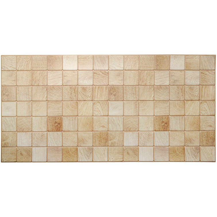Falkirk 38" x 19" Off White Faux Timber PVC 3D Wall Panel