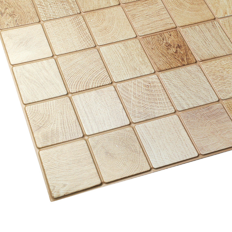 Falkirk 38" x 19" Off White Faux Timber PVC 3D Wall Panel