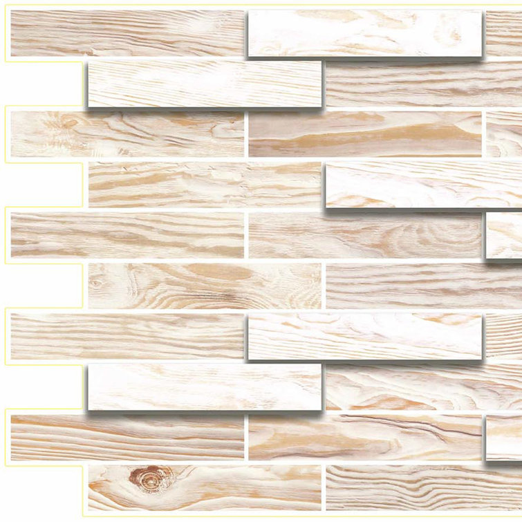 Falkirk 3D Off White Faux Oak PVC Wall Panel
