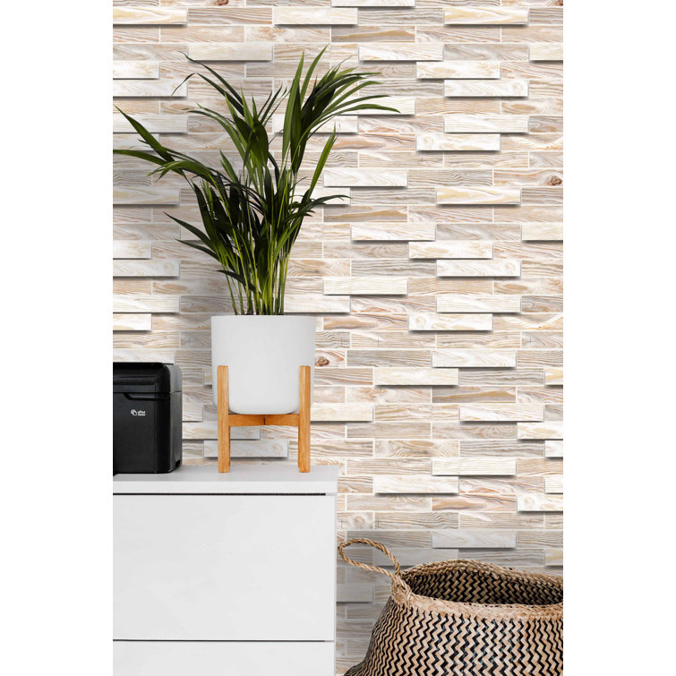 Falkirk 3D Off White Faux Oak PVC Wall Panel