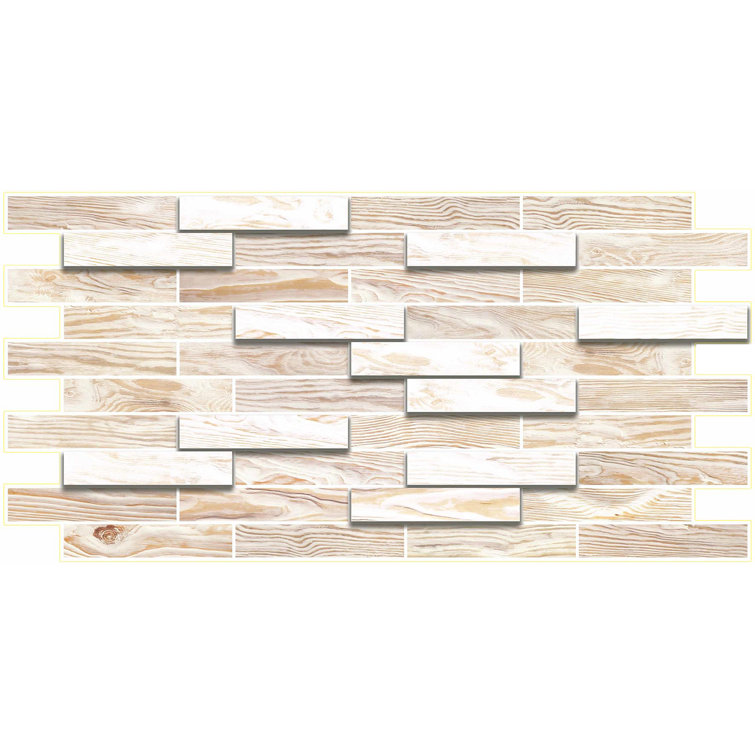 Falkirk 3D Off White Faux Oak PVC Wall Panel