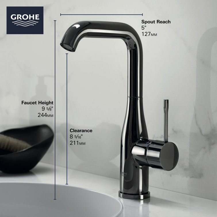Essence Hard Graphite Single-Hole Vessel Bathroom Faucet
