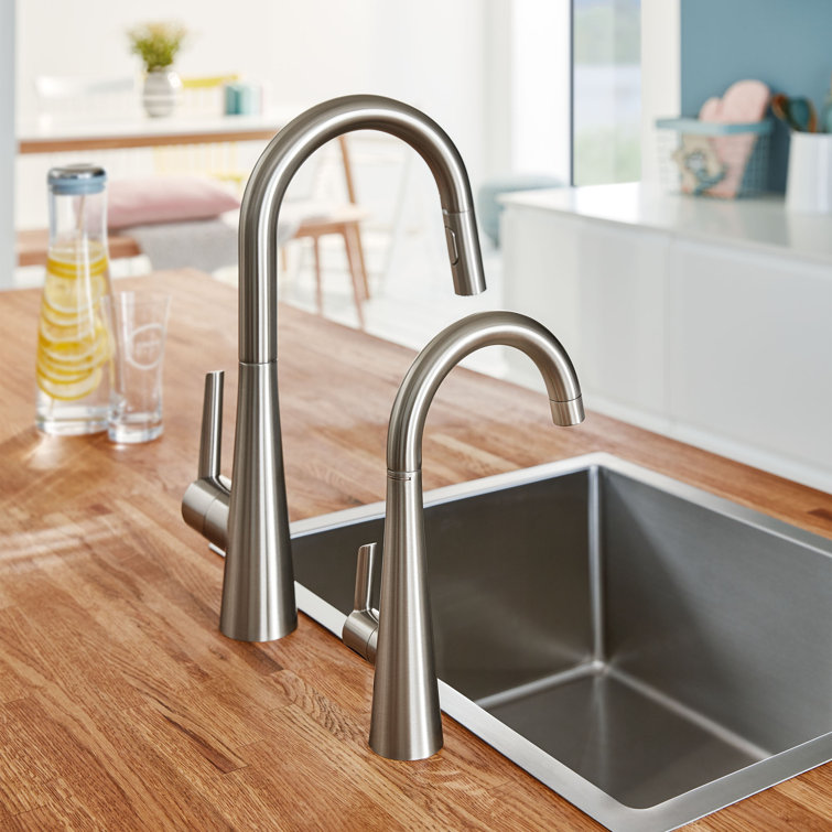 Zedra SuperSteel Modern Pull-Down Dual Spray Bar Faucet