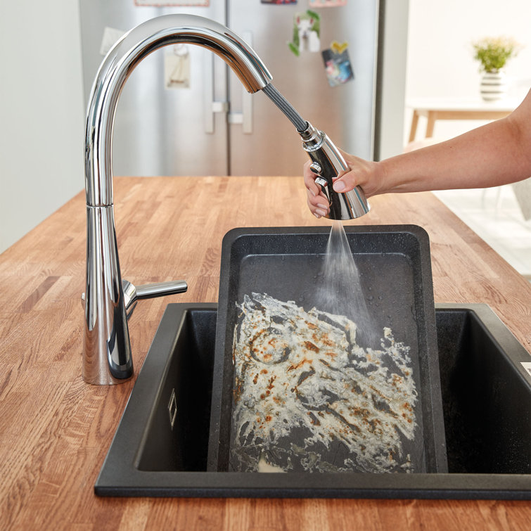 Chrome Modern Pull-Down Kitchen Faucet with Spray