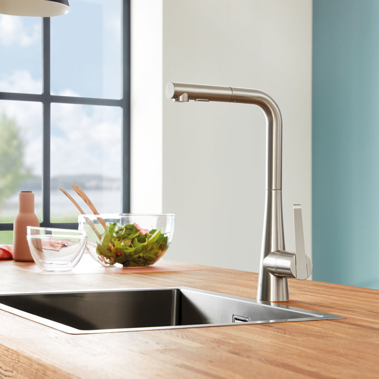 Stainless Steel Modern Pull-Out Spray Kitchen Faucet