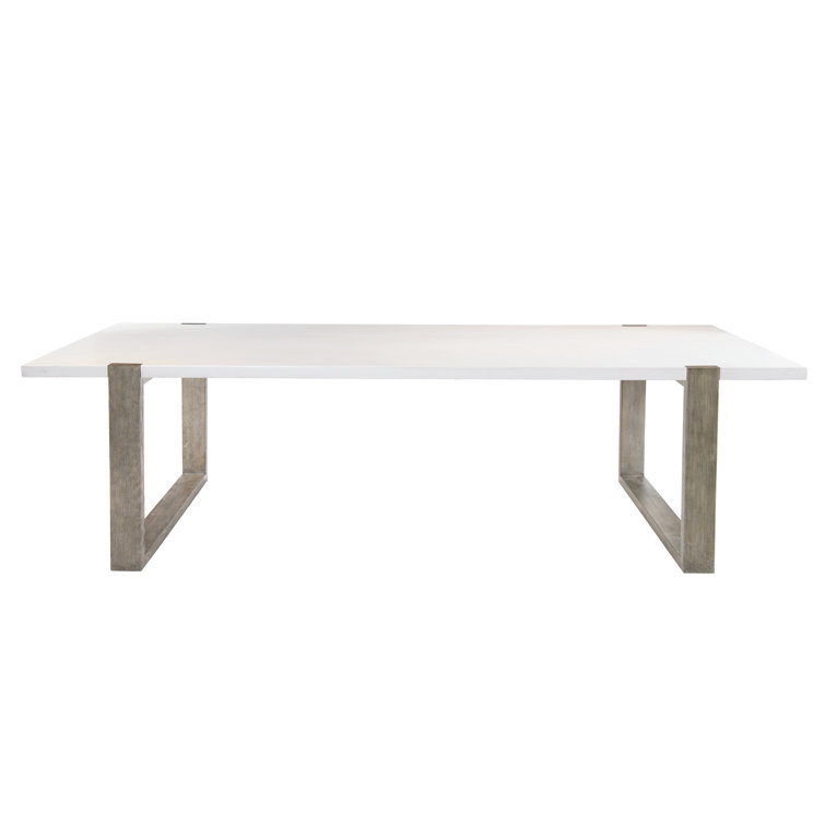 Hadleigh 110" Gray and White Reclaimed Wood Dining Table