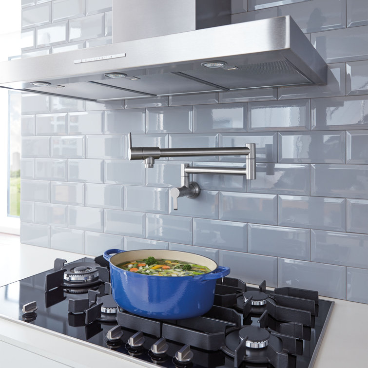 Sleek Stainless Steel Wall-Mounted Modern Pot Filler