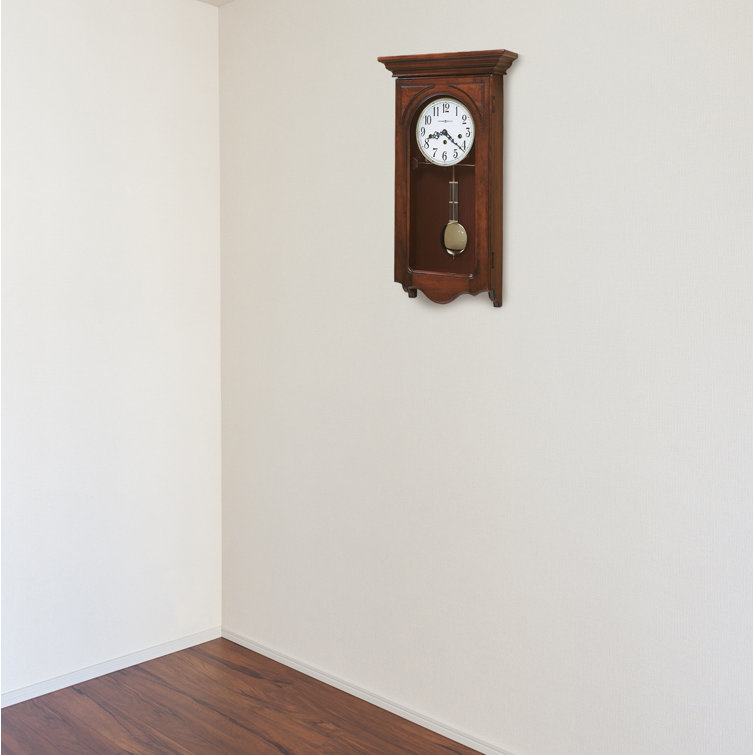 Howard Miller Windsor Cherry Traditional Wall Clock with Brass Pendulum