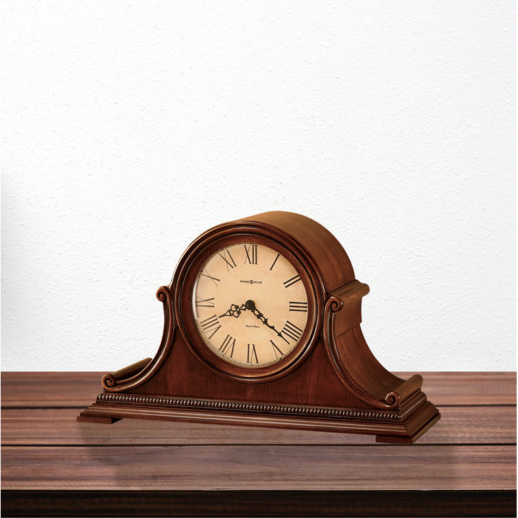 Windsor Casual Brown Hardwood Traditional Mantel Clock with Quartz Movement