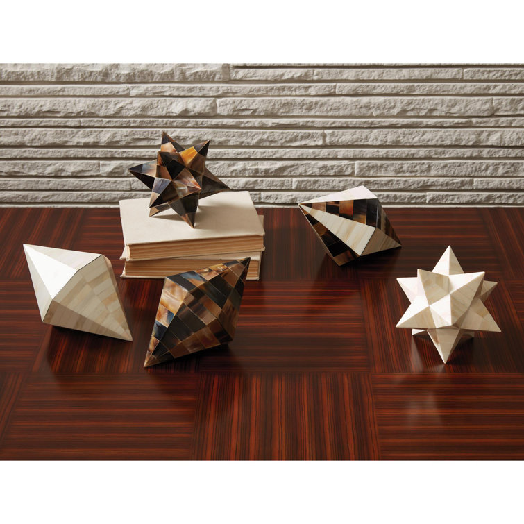 Geometric Brown Horn Wood Lidded Box