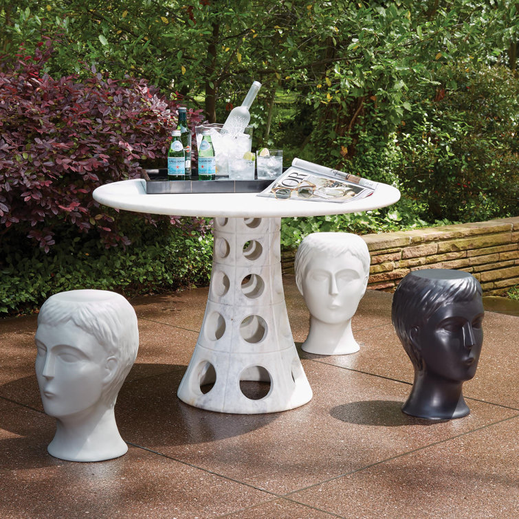 Contemporary Taper 40" Round Marble Dining Table