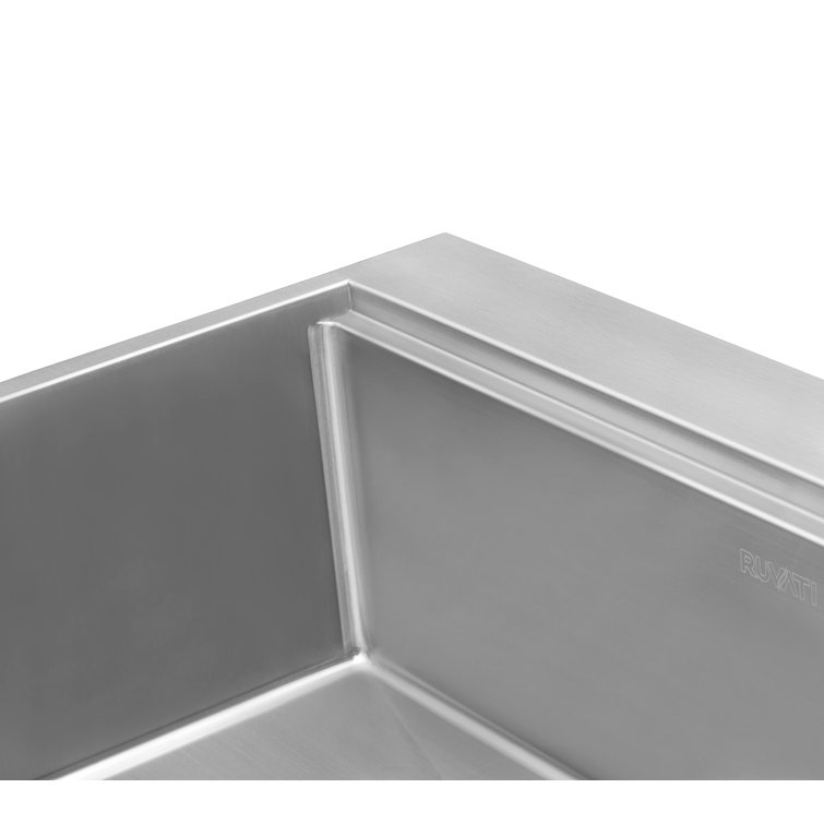 Ruvati 34" Stainless Steel Single Bowl Workstation Kitchen Sink
