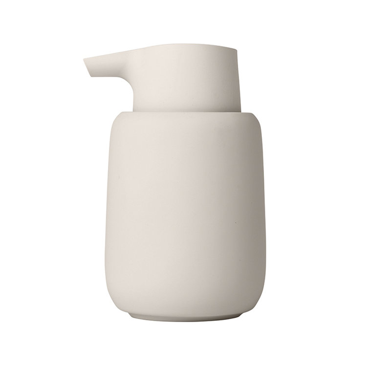 Moonbeam Cream Ceramic and Silicone Soap Dispenser