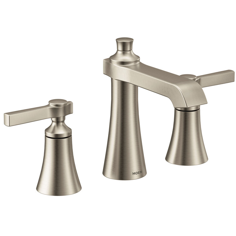Elegant Transitional 7" Polished Nickel Widespread Bathroom Faucet