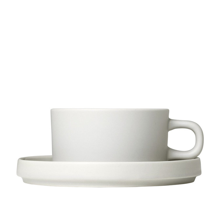 Moonbeam Ceramic Teacup and Saucer Set, Dishwasher Safe