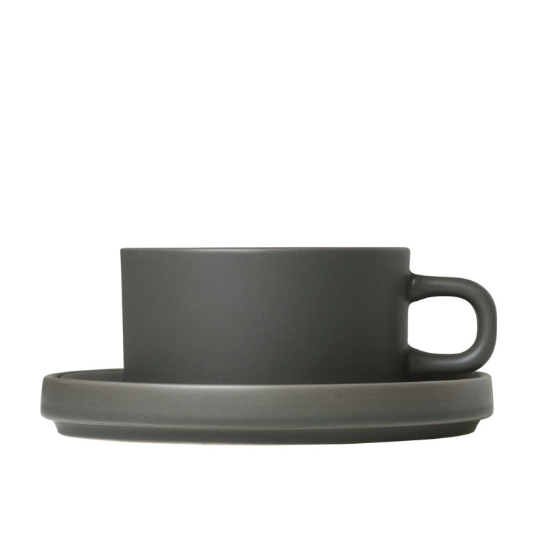 Moonbeam Ceramic Teacup and Saucer Set for Two