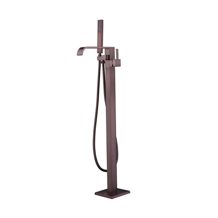 Distressed Bronze Freestanding Tub Filler with Handshower