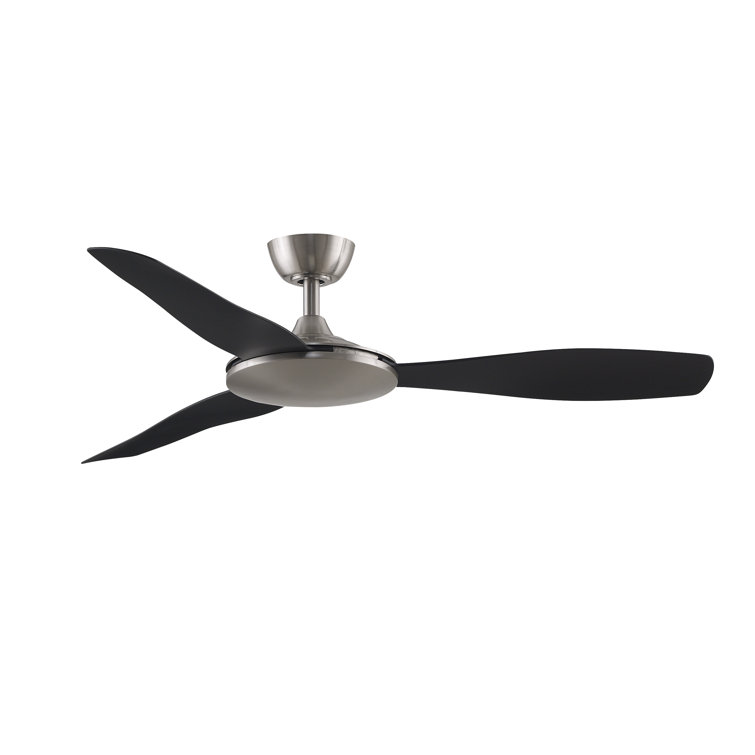 GlideAire 52" Smart Low Profile Ceiling Fan with Remote, Brushed Nickel and Black