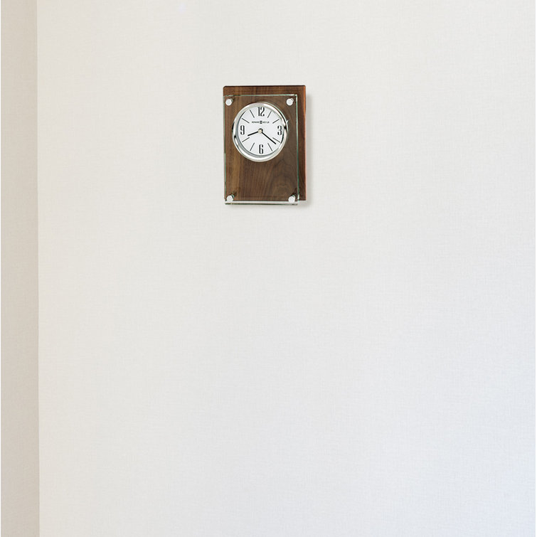 Walnut and Clear Quartz Table Clock with Chrome Accents