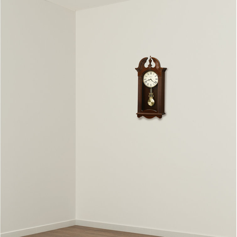 Cherry Bordeaux Traditional Wood Wall Clock with Brass Pendulum