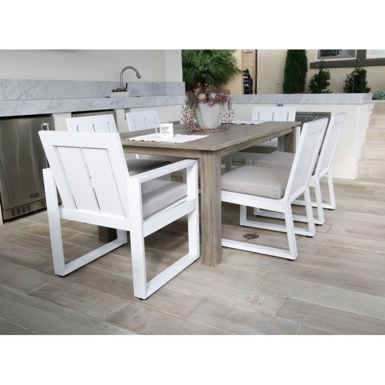 Natural Teak Wood Outdoor Dining Table with Umbrella Hole