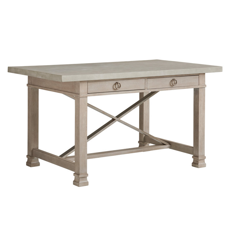 Beige Rectangular Wood Counter Height Dining Table