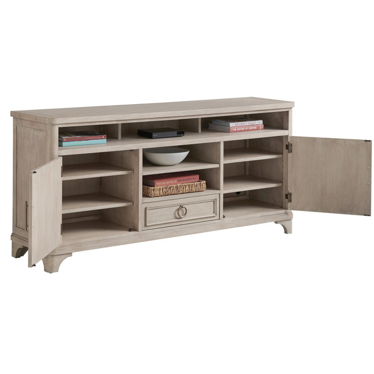 Malibu Transitional 72'' Beige Media Console with Cabinet