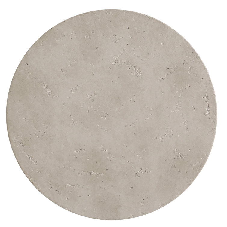 Beige Round Concrete Top Accent Table