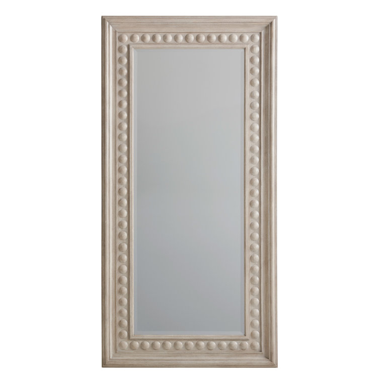 Beige Contemporary Full Length Wood Floor Mirror