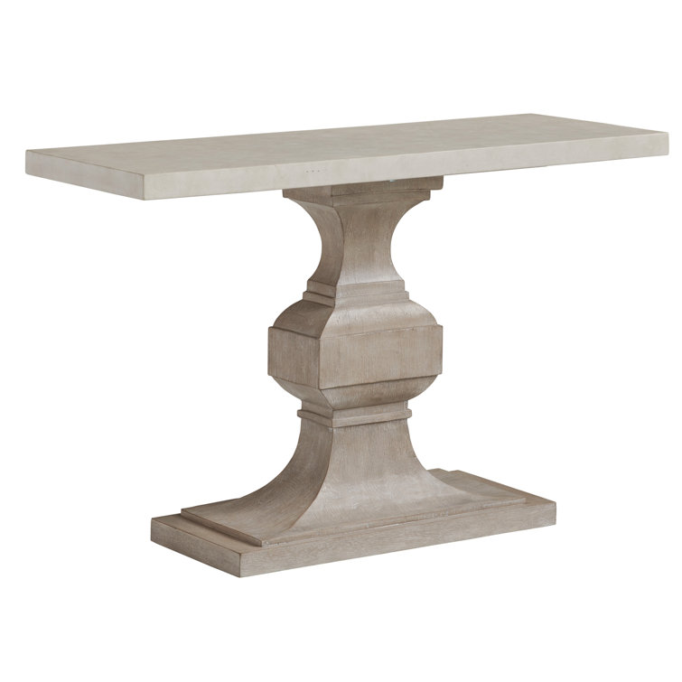 Malibu Transitional 54'' Beige Cream Cast Concrete Console Table