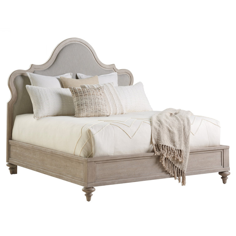 Malibu Transitional Beige King Upholstered Headboard