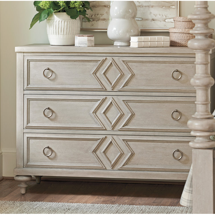 Malibu Transitional 3-Drawer Beige Dresser with Soft Close
