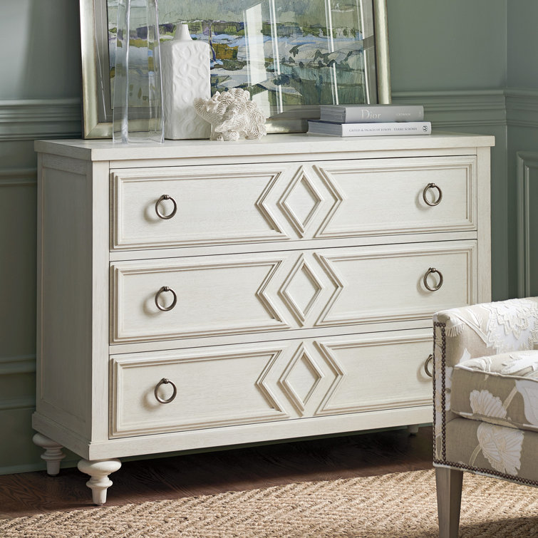 Malibu White Sand Transitional 3-Drawer Dresser with Soft Close