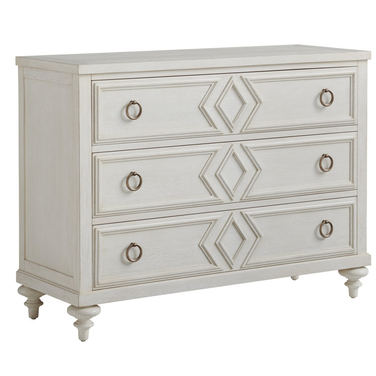 Malibu White Sand Transitional 3-Drawer Dresser with Soft Close