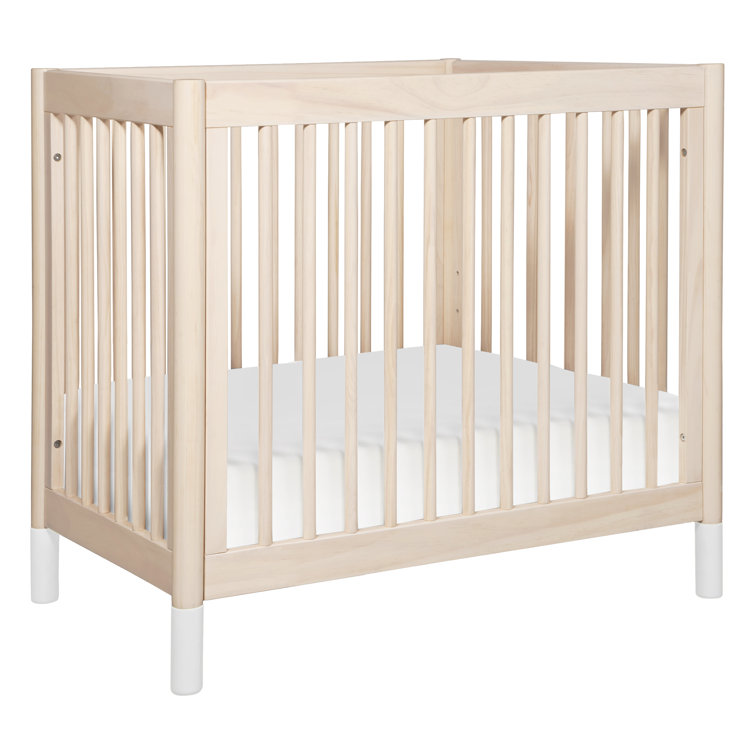 Washed Natural Pine 4-in-1 Convertible Mini Crib