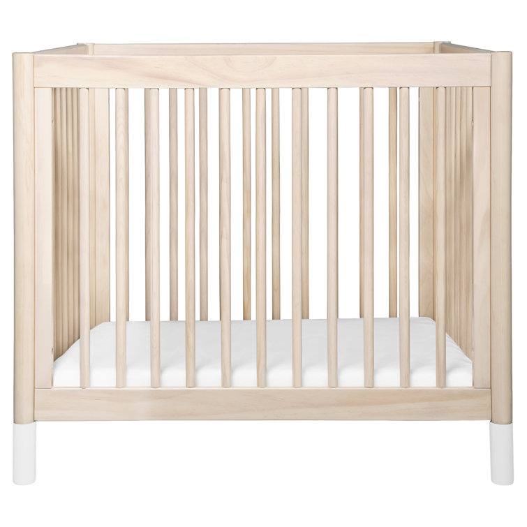 Washed Natural Pine 4-in-1 Convertible Mini Crib