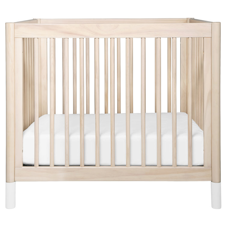 Washed Natural Pine 4-in-1 Convertible Mini Crib