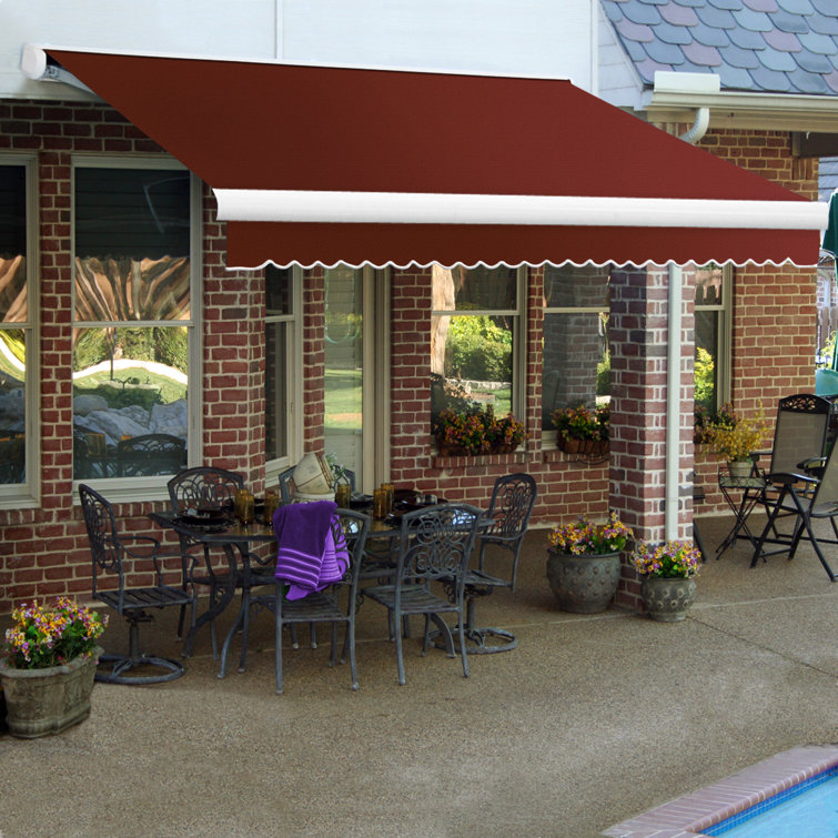 Terra Cotta Aluminum Motorized Retractable Patio Awning