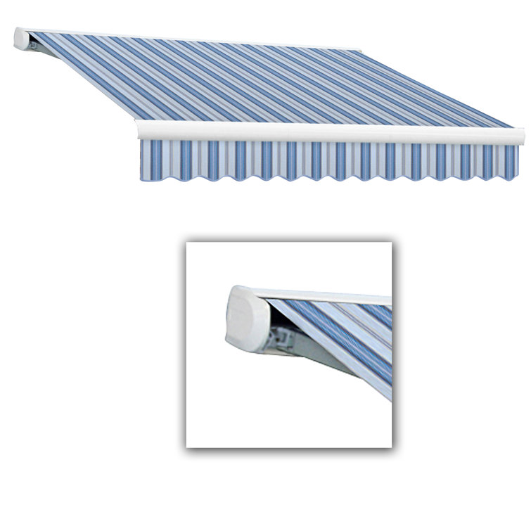 Gunmetal Acrylic Motorized Retractable Patio Awning with Steel Frame