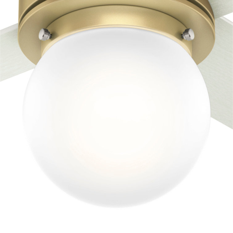 Hepburn 44" Modern Brass Low Profile Ceiling Fan with LED Chandelier
