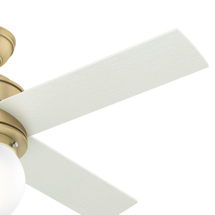 Hepburn 44" Modern Brass Low Profile Ceiling Fan with LED Chandelier