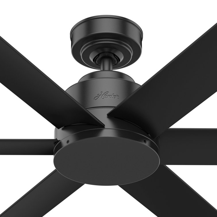 Kennicott Matte Black 44" Outdoor Ceiling Fan with Wall Control
