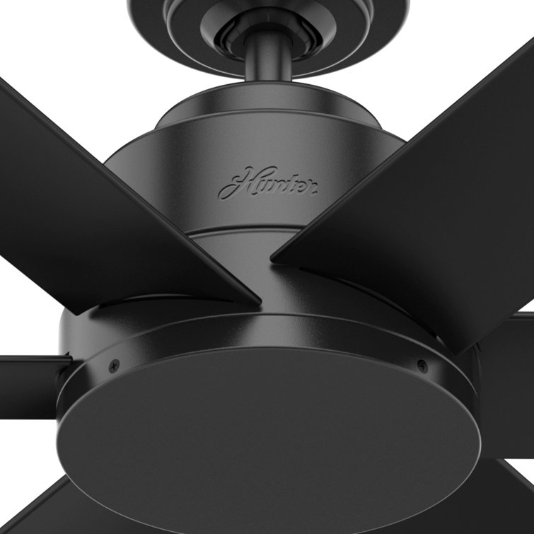 Kennicott Matte Black 44" Outdoor Ceiling Fan with Wall Control
