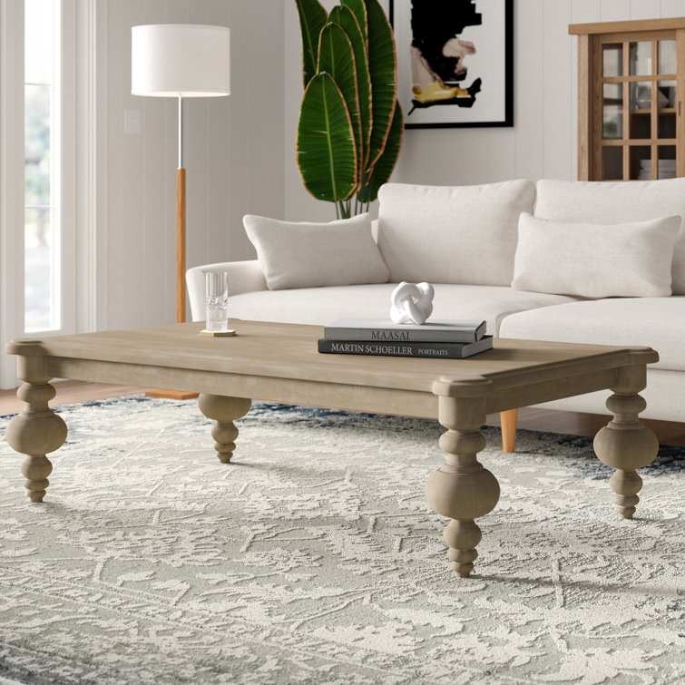 Weathered Mahogany Symmetrical Rectangular Coffee Table